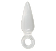 Анальная втулка с колечком на пальчик Finger Plug - 9,5 см. (прозрачный)