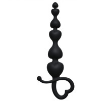 Чёрная анальная цепочка Begginers Beads - 18 см. (черный)
