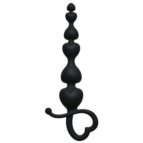 Чёрная анальная цепочка Begginers Beads - 18 см. (черный)