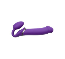 Фиолетовый безремневой вибрострапон Silicone Bendable Strap-On - size XL (фиолетовый)