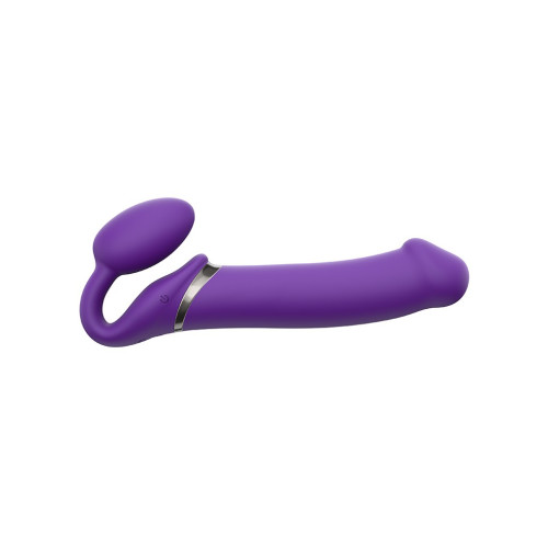 Фиолетовый безремневой вибрострапон Silicone Bendable Strap-On - size XL (фиолетовый)