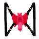 Стимулятор клитора  бабочка  на ремешках с вибрацией (розовый)