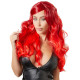 Ярко-красный парик с волнистыми волосами (красный)