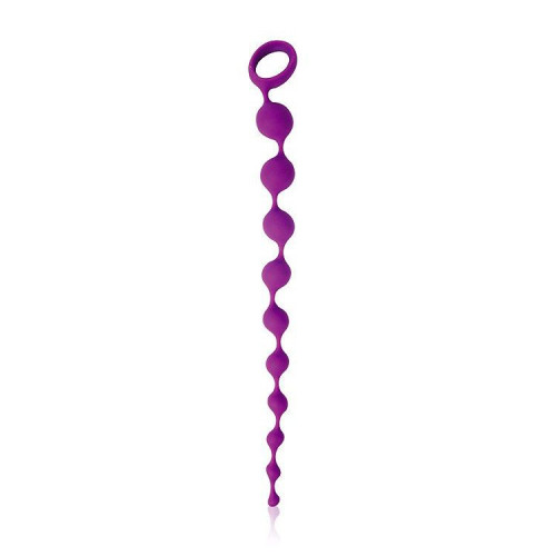 Фиолетовая фигурная анальная цепочка Cosmo - 32 см. (фиолетовый)