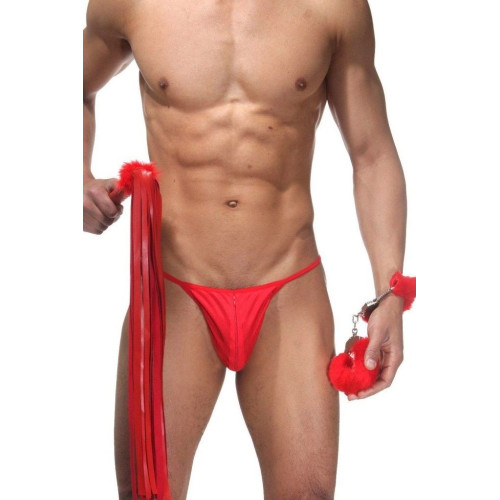 Красный эротический костюм раба (красный|S-M)