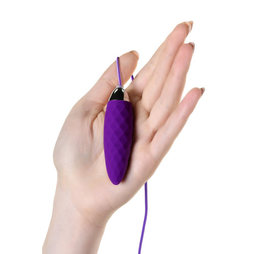Фиолетовое узенькое виброяйцо с пультом управления A-Toys Cony, работающее от USB (фиолетовый)