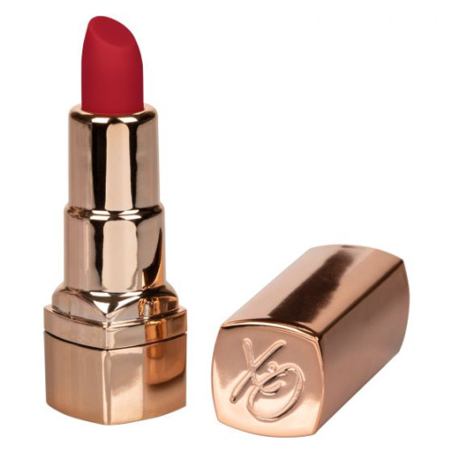 Золотистый вибратор-помада с красным мягким кончиком Hide & Play Rechargeable Lipstick (золотистый)