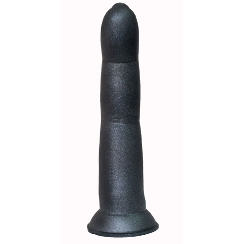 Черный анальный стимулятор в виде пальца на присоске - 15 см. (черный)
