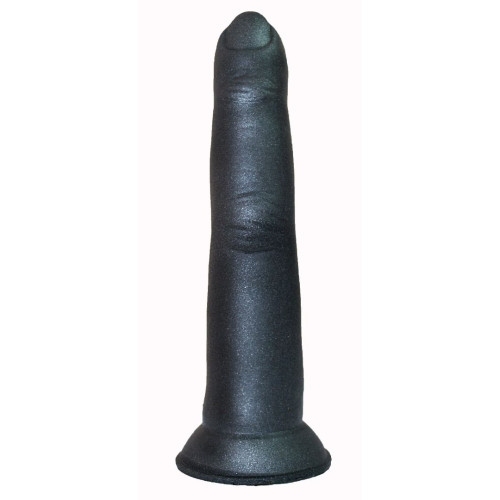 Черный анальный стимулятор в виде пальца на присоске - 15 см. (черный)