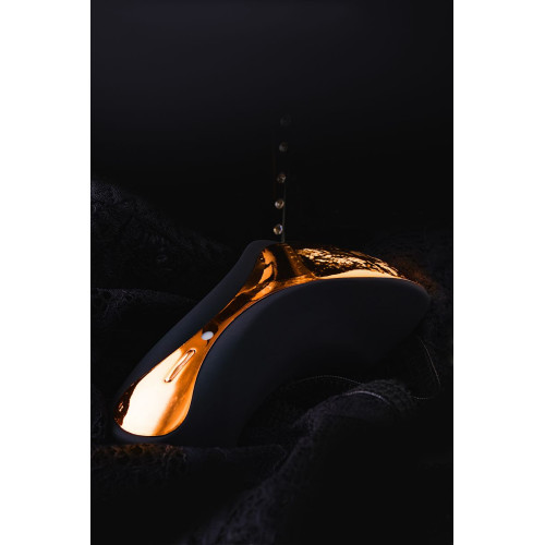 Чёрно-золотой клиторальный вибромассажер WANAME Surf (черный с золотым)