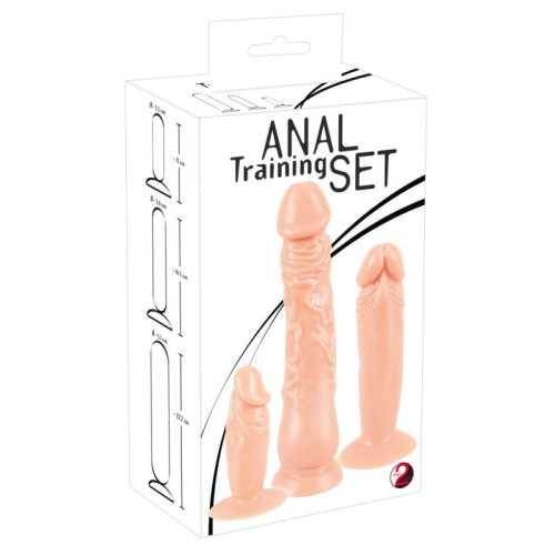 Набор анальных фаллоимитаторов Anal Training Set (телесный)
