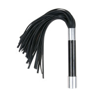 Черная плеть Easytoys Flogger With Metal Grip - 38 см. (черный)