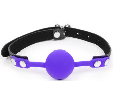 Фиолетовый кляп-шарик с черным ремешком (фиолетовый с черным)