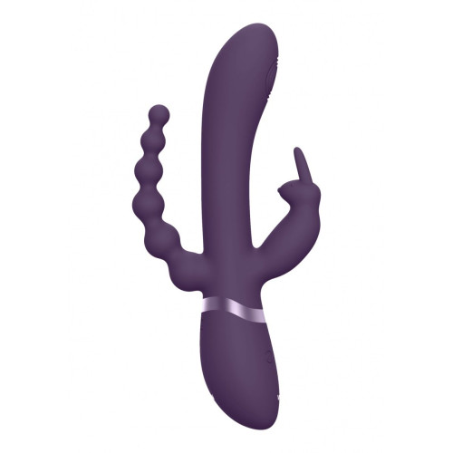 Фиолетовый анально-вагинальный вибромассажер Rini - 22,3 см. (фиолетовый)