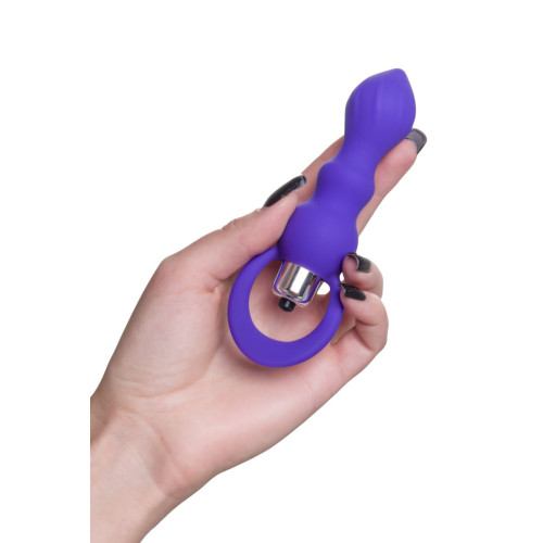 Фиолетовая анальная вибровтулка Curvy - 14 см. (фиолетовый)
