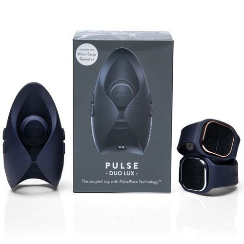 Инновационный мастурбатор PULSE Duo Lux с 2 пультами-часами (черный)