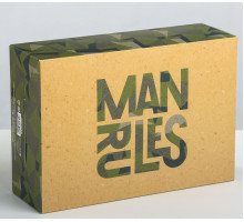 Складная коробка Man rules - 16 х 23 см. (зеленый камуфляж)