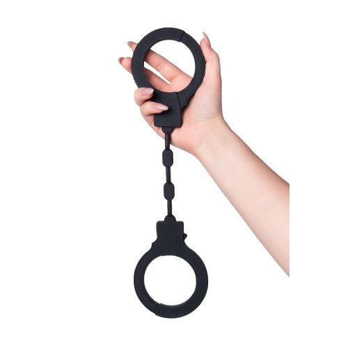 Черные силиконовые наручники  Штучки-дрючки (черный)