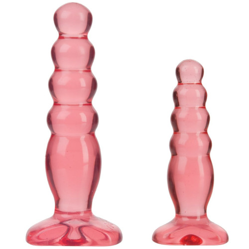 Набор из двух розовых анальных втулок Crystal Jellies Anal Trainer Kit (розовый)