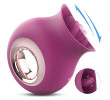 Фиолетовый клиторальный вибромассажёр с подвижным язычком (фиолетовый)