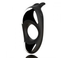 Черное эрекционное кольцо с двумя моторами Zeus Dual Vibe Cock Ring (черный)
