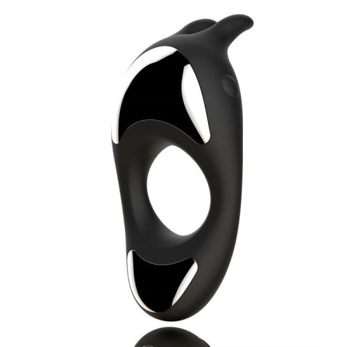 Черное эрекционное кольцо с двумя моторами Zeus Dual Vibe Cock Ring (черный)