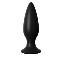 Чёрная большая анальная вибропробка Large Rechargeable Anal Plug - 13,5 см. (черный)