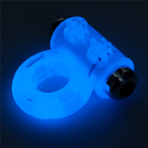 Голубое, светящееся в темноте эрекционное виброкольцо Lumino Play Vibrating Penis Ring (голубой)