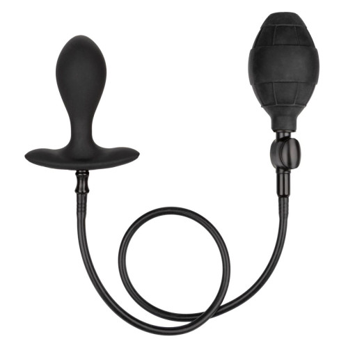 Черная расширяющаяся анальная пробка Weighted Silicone Inflatable Plug M (черный)
