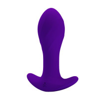 Фиолетовая анальная втулка с вибрацией - 10,5 см. (фиолетовый)