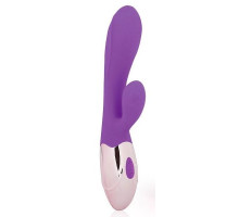 Фиолетовый вибромассажер с отростком с 10 режимами вибрации (фиолетовый)