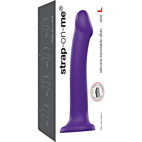 Фиолетовый фаллоимитатор-насадка Strap-On-Me Dildo Dual Density size L - 19 см. (фиолетовый)