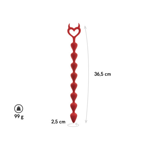 Бордовая анальная цепочка Bestla - 36,5 см. (бордовый)