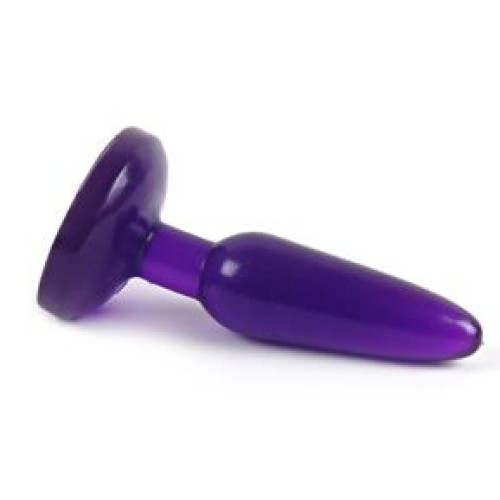 Фиолетовая анальная пробка с присоской - 15 см. (фиолетовый)