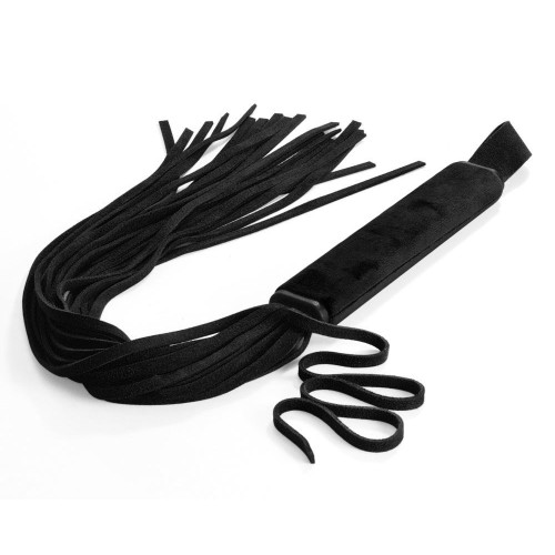 Черная плеть  Фрея  с велюровой рукоятью - 55 см. (черный)