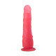 Розовый гелевый фаллоимитатор на присоске - 19,3 см. (розовый)