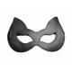 Черная лаковая маска с ушками из эко-кожи (черный)