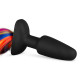 Черная анальная пробка с радужным хвостом Butt Plug With Tail (черный)