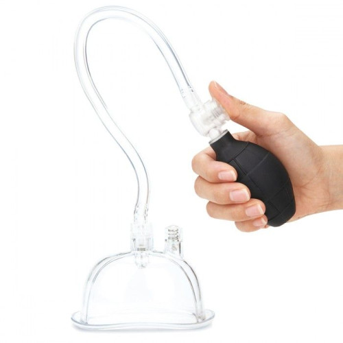 Прозрачная вакуумная помпа Deluxe Pussy Pump с зажимом для клитора (прозрачный)