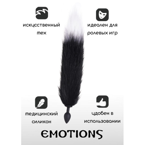 Черная анальная пробка с хвостом Emotions Furry (черный)