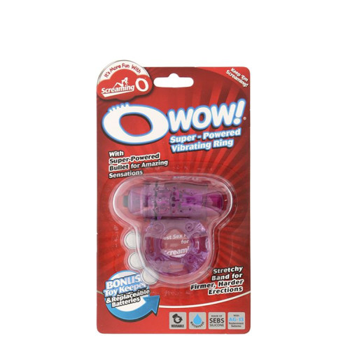 Фиолетовое эрекционное виброкольцо OWOW PURPLE (фиолетовый)