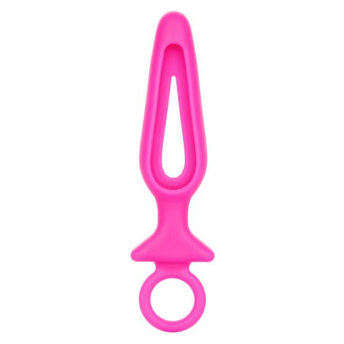 Розовая силиконовая пробка с прорезью Silicone Groove Probe - 10,25 см. (розовый)