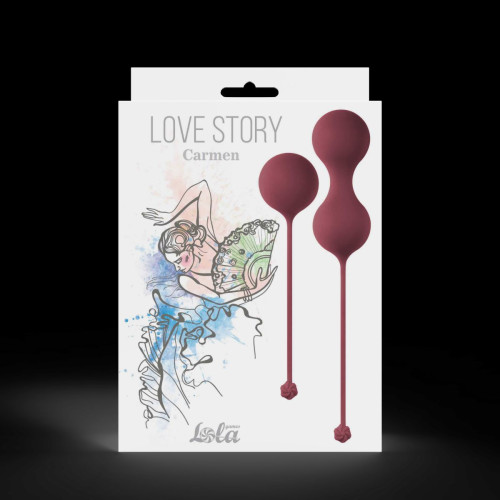 Набор бордовых вагинальных шариков Love Story Carmen (бордовый)