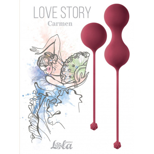 Набор бордовых вагинальных шариков Love Story Carmen (бордовый)