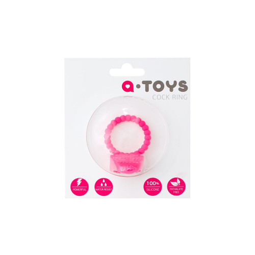 Розовое силиконовое виброкольцо A-toys (розовый)