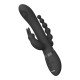 Черный анально-вагинальный вибромассажер Rini - 22,3 см. (черный)