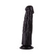 Упругий чёрный фаллоимитатор на подошве-присоске - 18,8 см. (черный)