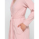 Женский халат из хлопкового трикотажа в рубчик (нежно-розовый|S)