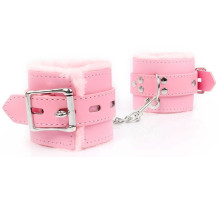 Розовые мягкие наручники на регулируемых ремешках (розовый)