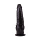Чёрный фаллоимитатор с клиторальными шипами - 17,8 см. (черный)
